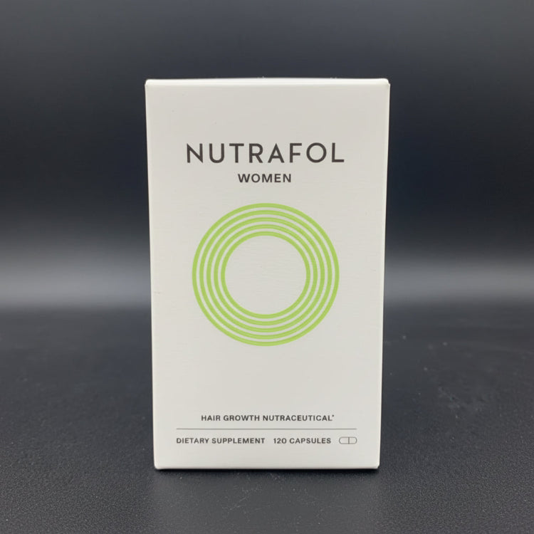 Nutrafol Women's Hair Growth Support Supplement box for female hair growth supplements, 120 capsules.