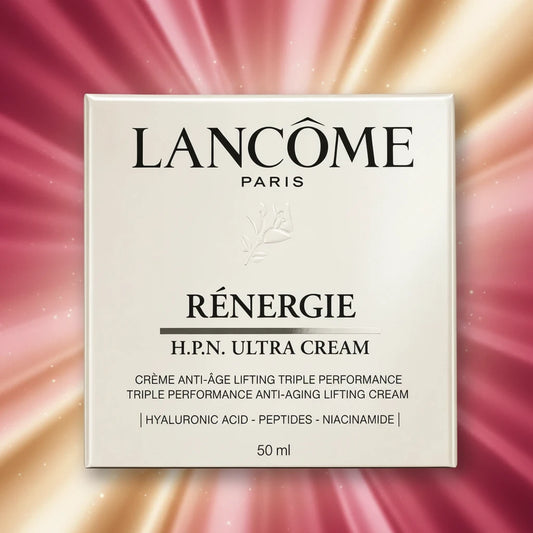 Lancome peptide firming cream packaging with advanced formula for skin firming and hydration.