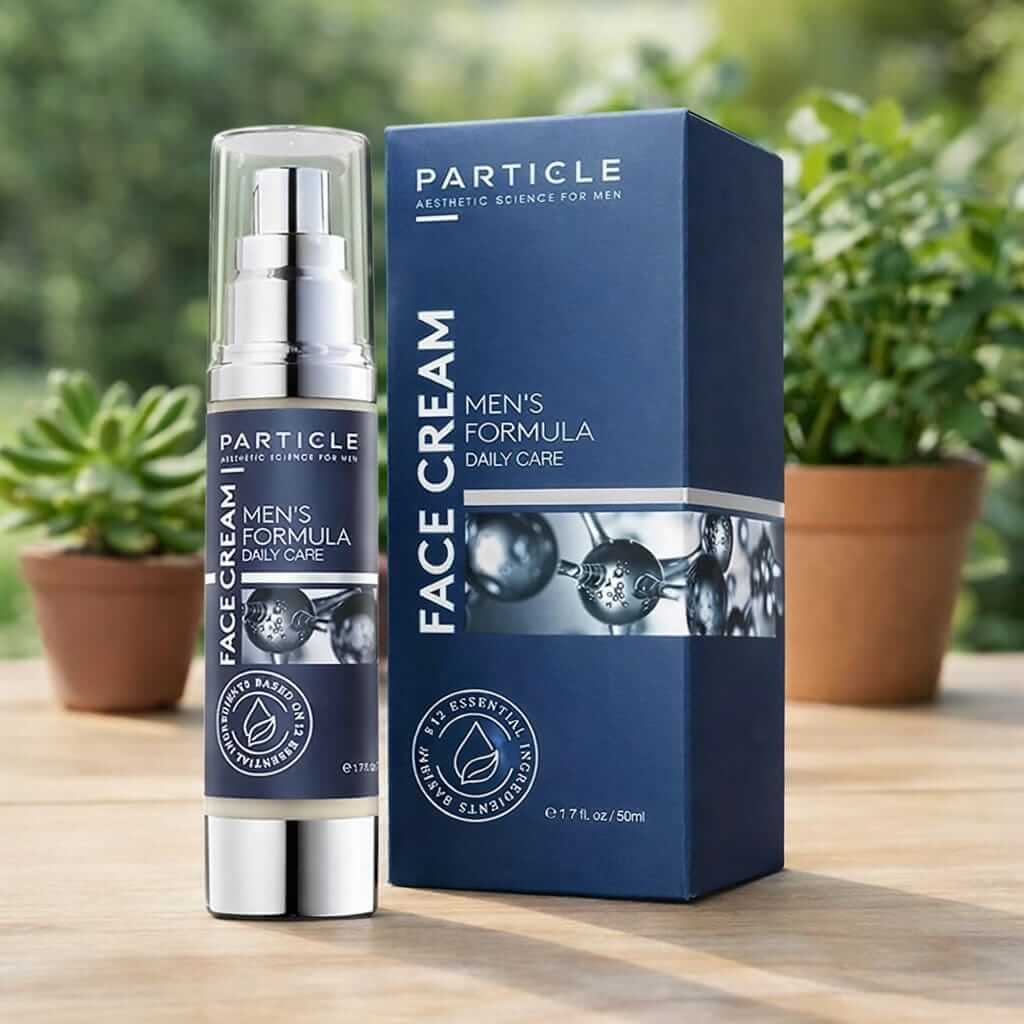 Men's anti-aging treatment cream Particle 6-in-1 with packaging