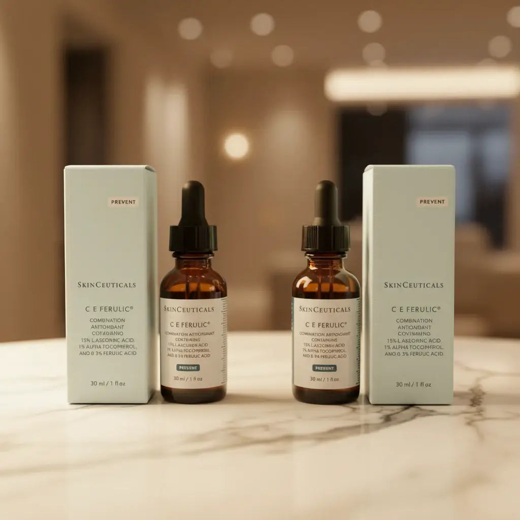 SkinCeuticals C E Ferulic vitamin C serum, two 30ml bottles.