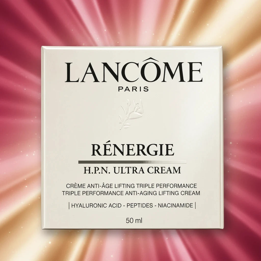 Lancome peptide firming cream packaging with advanced formula for skin firming and hydration.